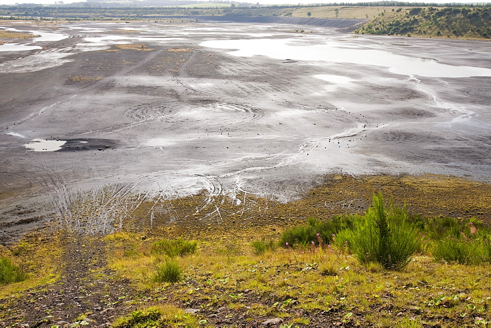 Spoil left by open cast coal mining at the abandoned Westfield mine in Perth and Kinross, Scotland, United Kingdom, Europe