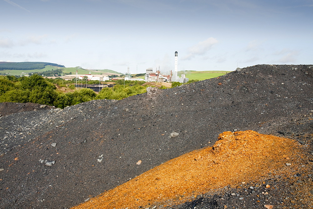 Spoil left by open cast coal mining at the abandoned Westfield mine in Perth and Kinross, Scotland, United Kingdom, Europe