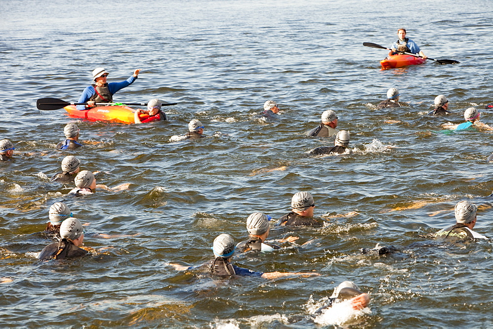 The Great North Swim, a one mile charity swim on Lake Windermere in the Lake District, Cumbria, England, United Kingdom, Europe