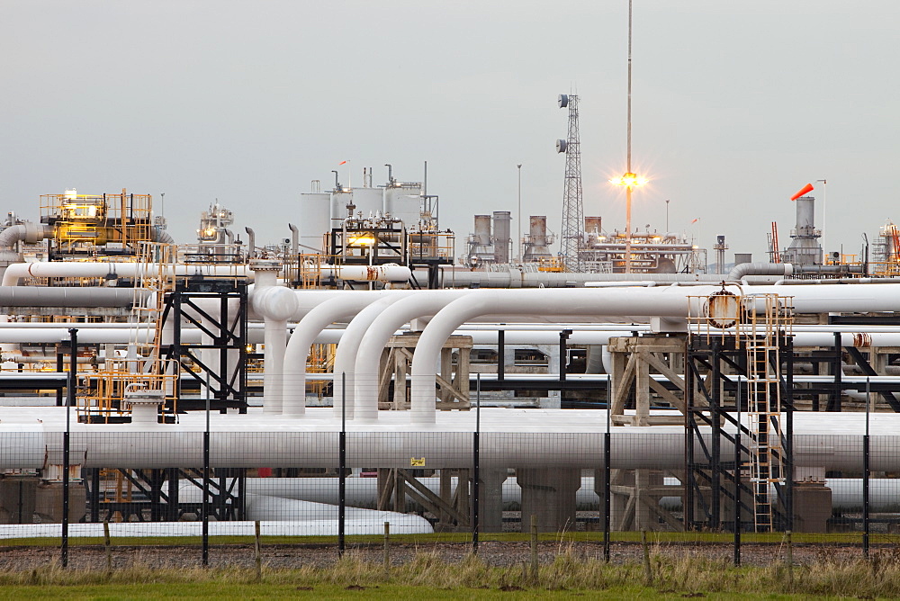 Centrica's gas plant in Barrow in Furness, processing gas from the Morecambe Bay gas field, Cumbria, England, United Kingdom, Europe