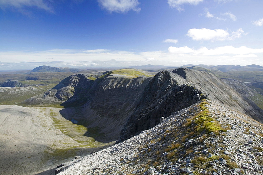 The peak of Foinaven in Sutherland, Scotland, United Kingdom, Europe