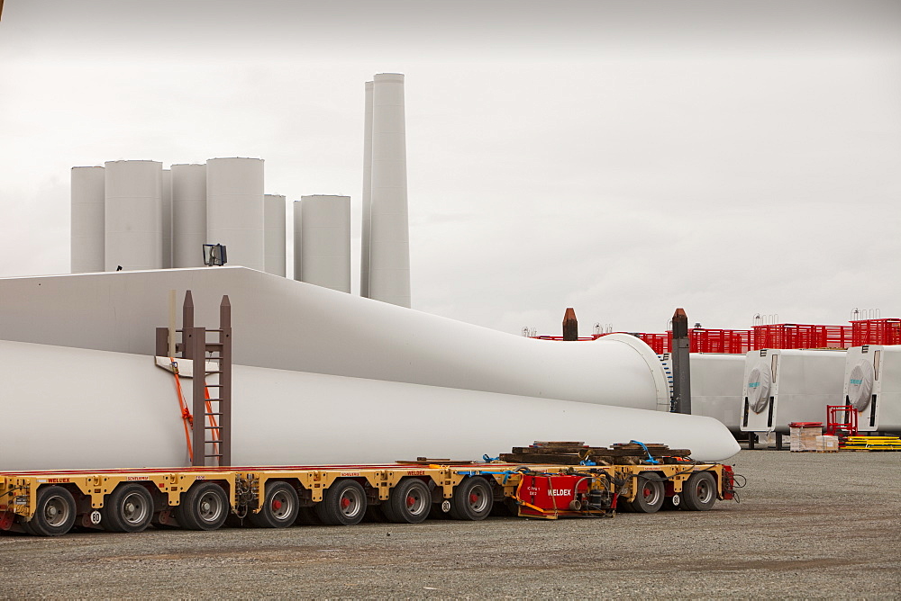 The Walney Offshore Windfarm project is located 15km off Barrow in Furness in Cumbria, England, United Kingdom, Europe