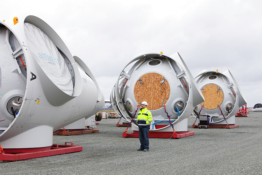 The Walney Offshore Windfarm project is located 15km off Barrow in Furness in Cumbria, England, United Kingdom, Europe