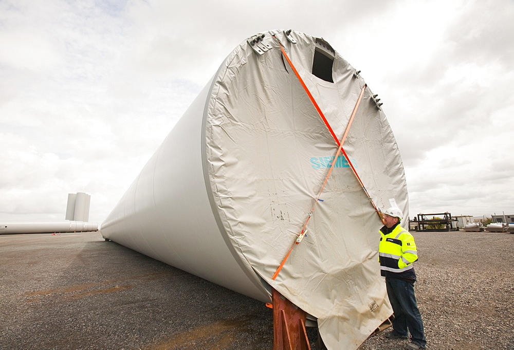 The Walney Offshore Windfarm project is located 15km off Barrow in Furness in Cumbria, England, United Kingdom, Europe