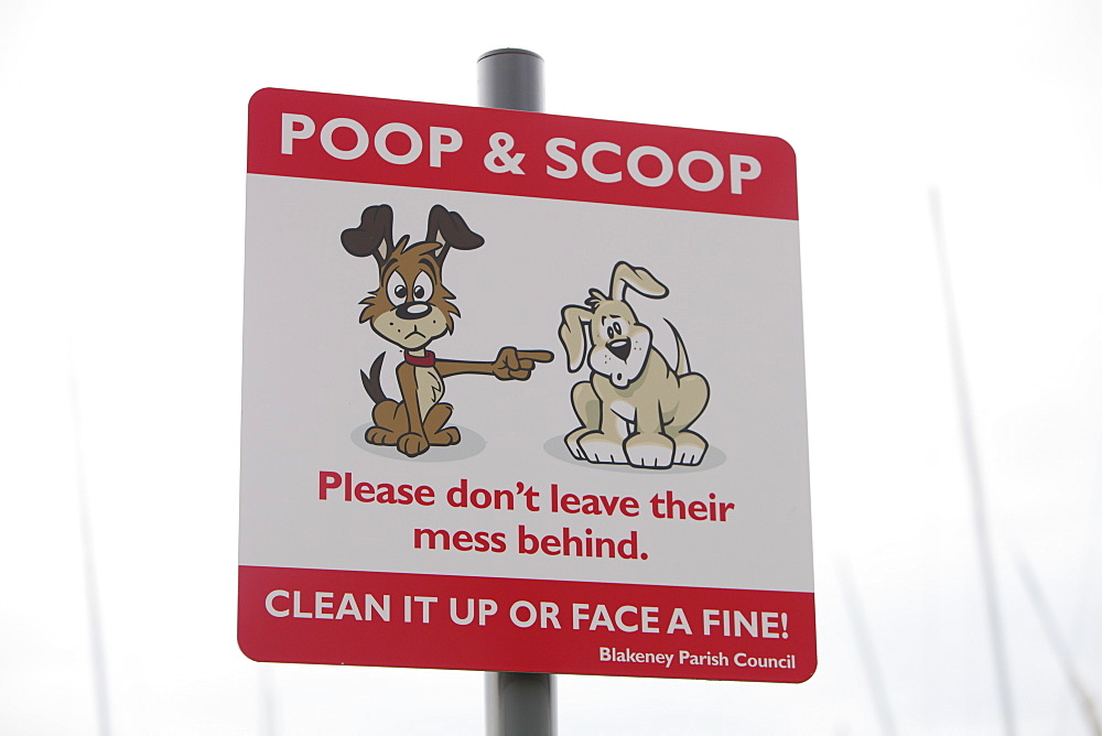 A sign in Blakeney, Norfolk, England, United Kingdom, Europe