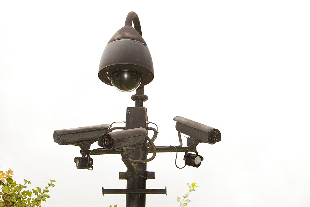 CCTV security cameras outside an expensive house in the Ribble Valley, Lancashire, England, United Kingdom, Europe