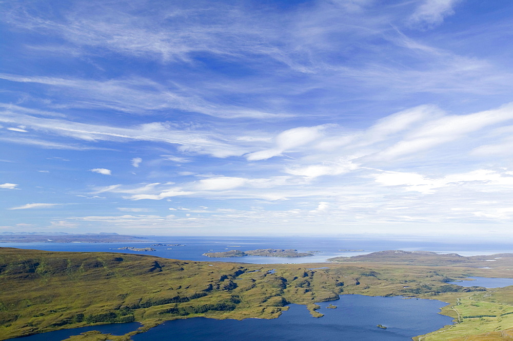 The Summer Isles from Stac Pollaidh, Assynt, Sutherland, Scotland, United Kingdom, Europe