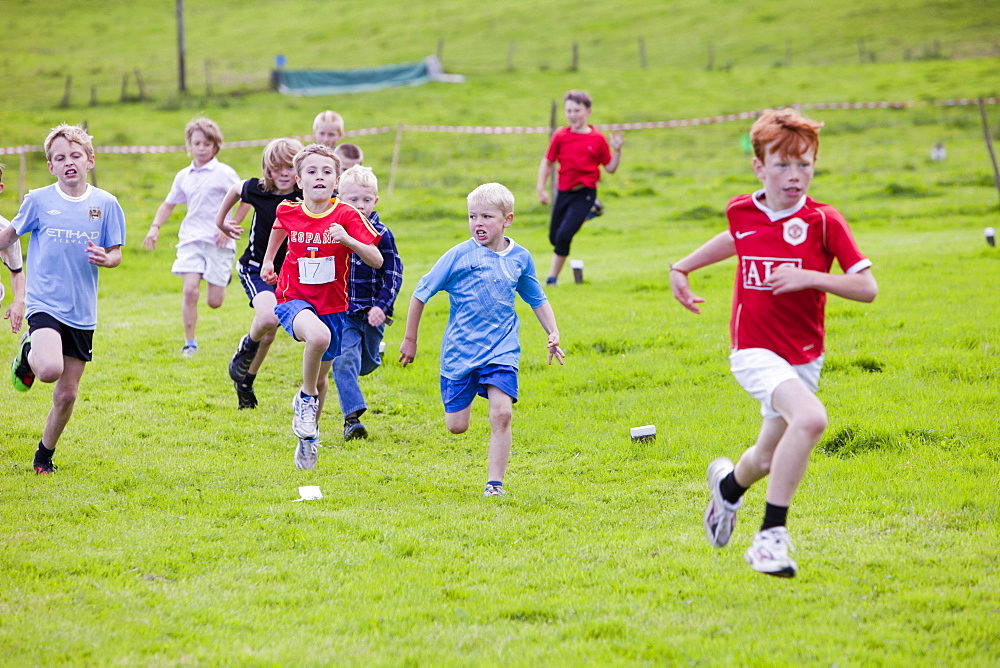 The childrens race at Grasmere Sports in the Lake District, Cumbria, England, United Kingdom, Europe