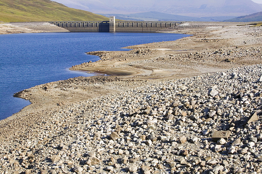 Dought in Loch Glascarnoch near Ullapool, Scotland, United Kingdom, Europe