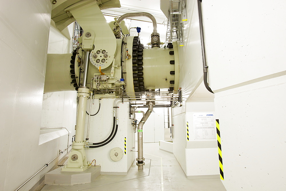 Valves that control the water flow into the turbines at the Fljotsdalur hydro power station, part of Karahnjukar a massive new contorversial hydro electricity project in North East Iceland, Polar Regions