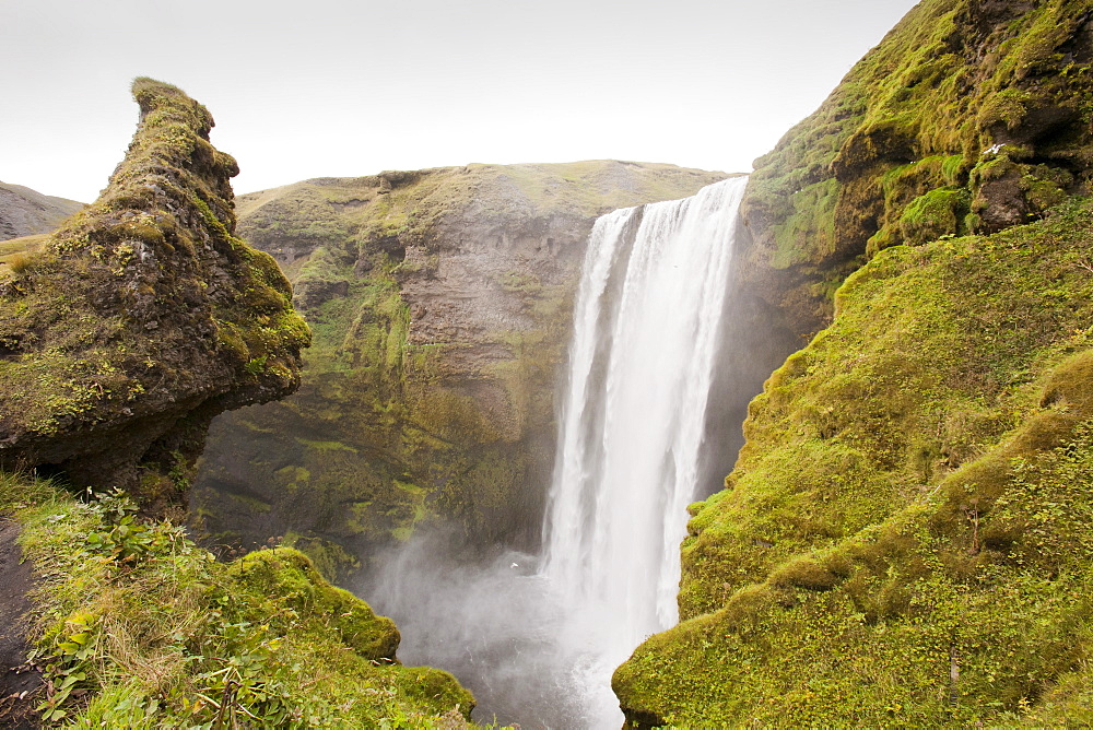 Skogarfoss waterfall on Iceland's south coast at Skogar, Iceland, Polar Regions