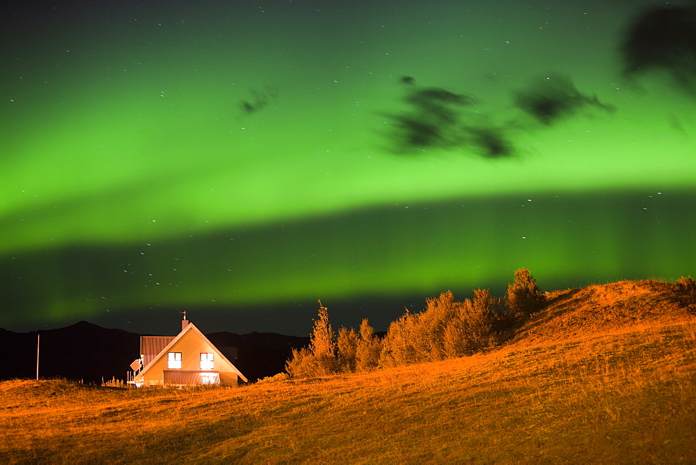 The Northern Lights or Aurora Borealis over Iceland's south Coast, at Skaftafell, Iceland, Polar Regions