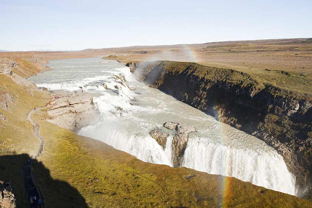 Gullfoss, Icelands most famous and arguably most impressive waterfall, Iceland, Polar Regions