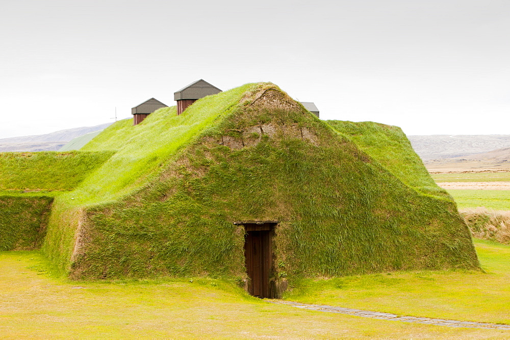 A reconstructed Viking long house near Selfoss in Iceland, Polar Regions