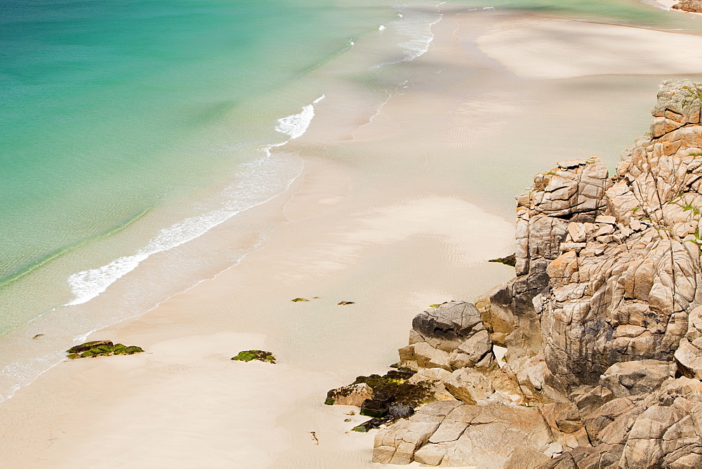 Porthcurno Beach in West Cornwall, England, United Kingdom, Europe