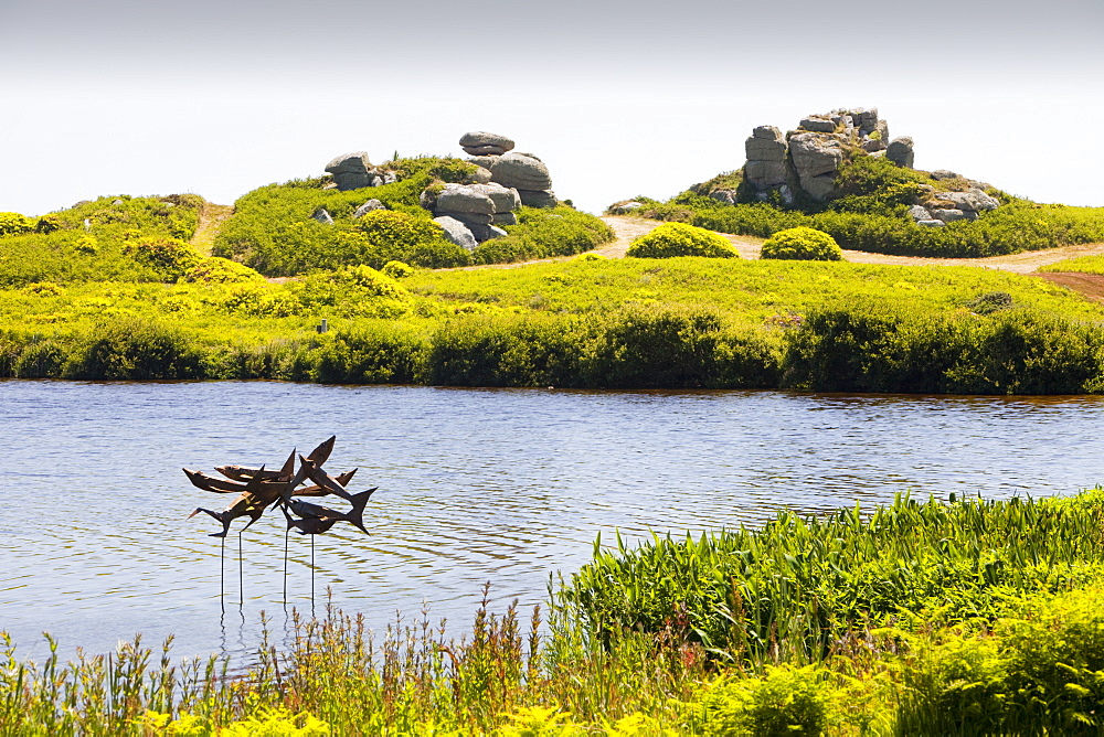 The Shoal sculpture by Tom Leaper, on Tresco, Isles of Scilly, United Kingdom, Europe