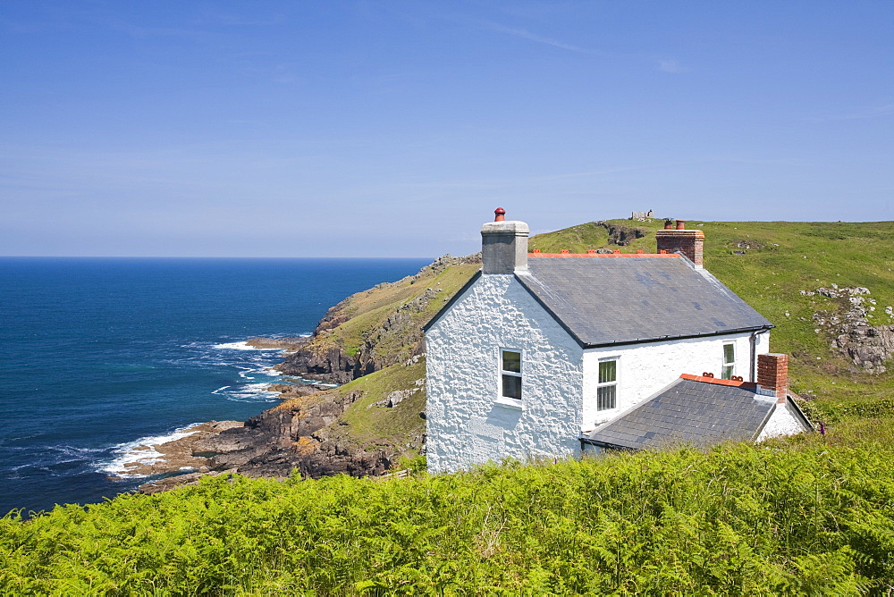 A holiday cottage with fantastic sea views on Cape Cornwall near St. Just, Cornwall, England, United Kingdom, Europe