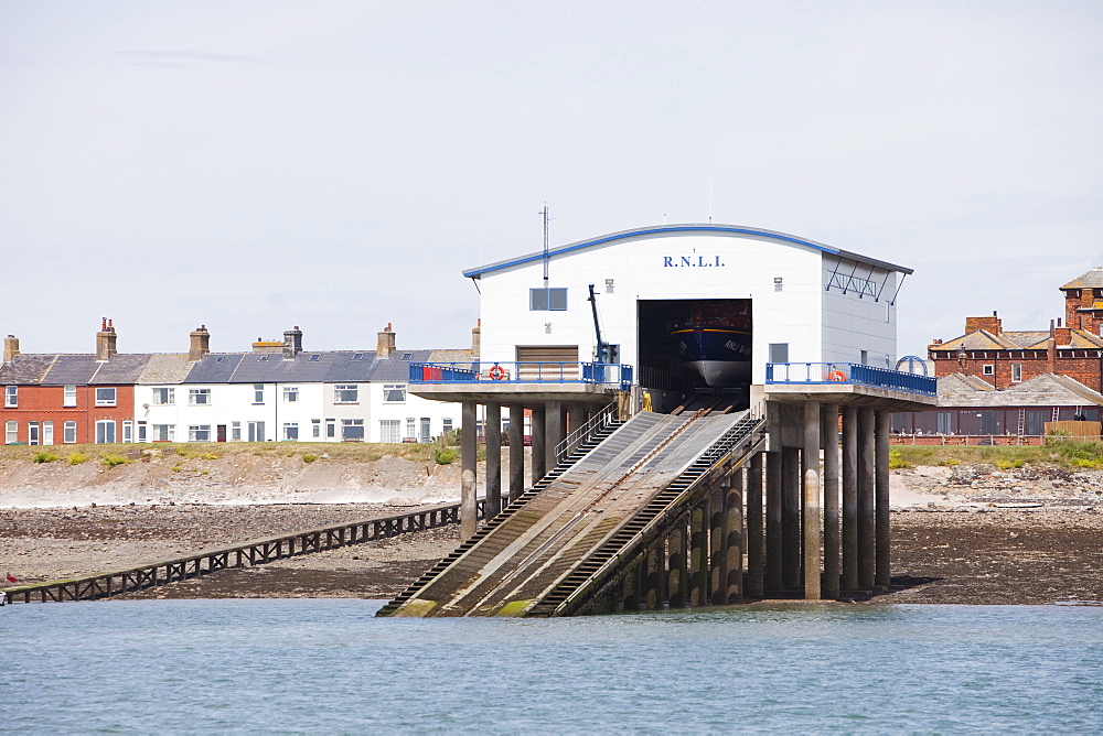 The RNLI lifeboat launching station on Roa Island, Barrow in Furness, Cumbria England, United Kingdom, Europe