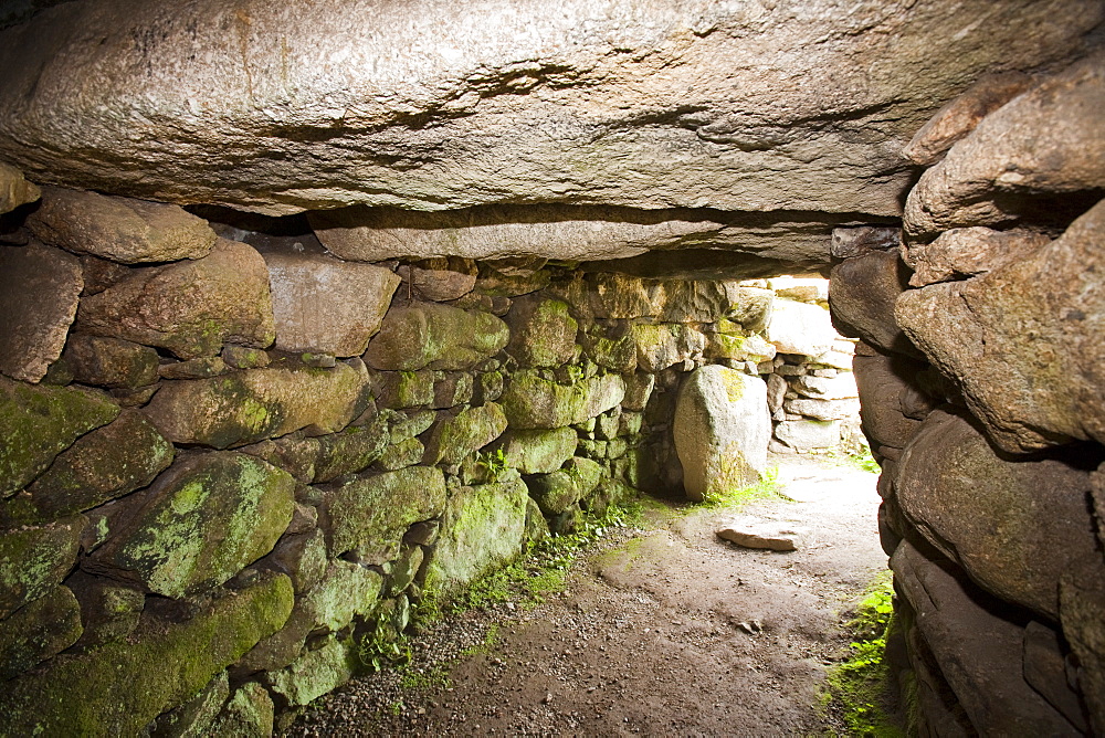 The Fouguo, an ancient underground tunnel found, Carn Euny, a well preserved Iron Age settlement, near Sancreed, Cornwall, England, United Kingdom, Europe