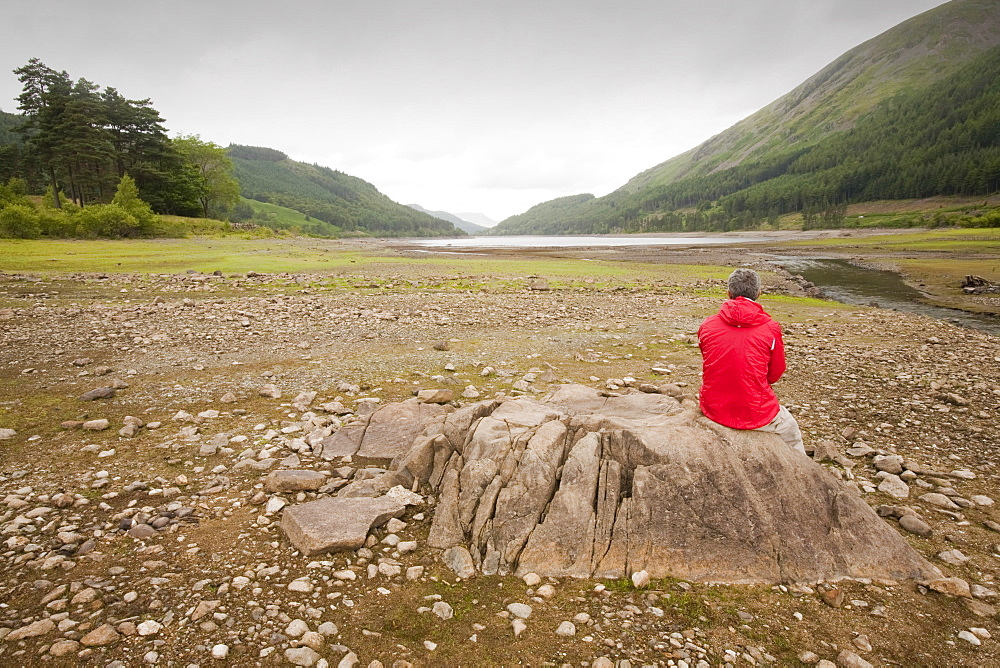 Thirlmere reservoir the day before a hosepipe ban came into effect in the North West, Lake District, Cumbria, England, United Kingdom, Europe