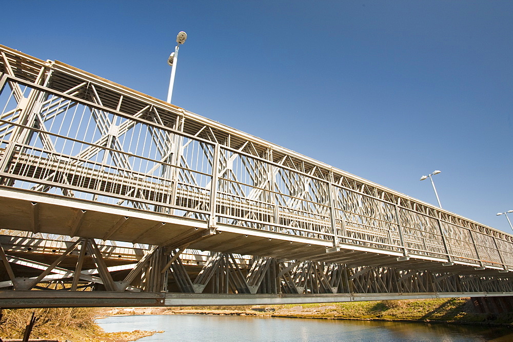 The new Workington bridge crossing the River Derwent, shortly before the official opening, Workington, Cumbria, England, United Kingdom, Europe