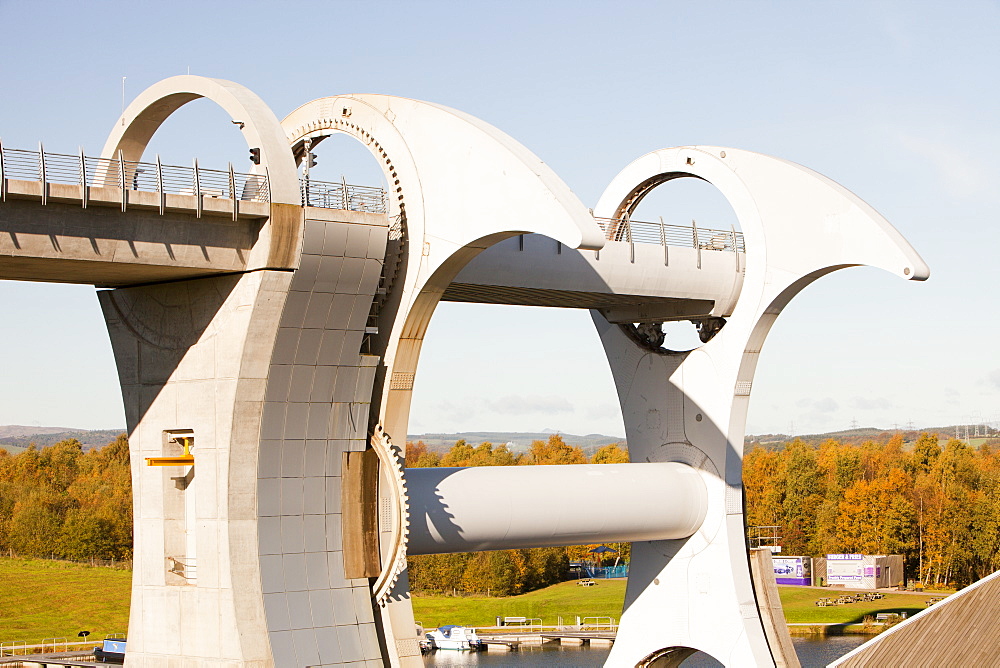 The Falkirk Wheel at Falkirk in Scotland, United Kingdom, Europe