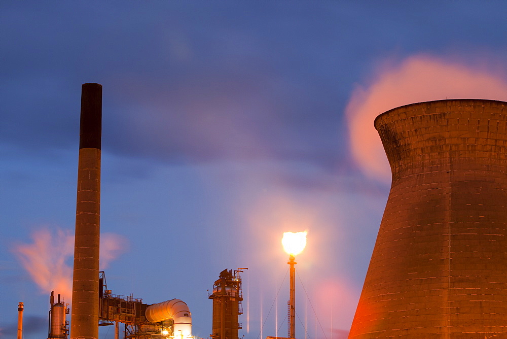 The Ineos oil refinery at Grangemouth in the Firth of Forth, Scotland, United Kingdom, Europe