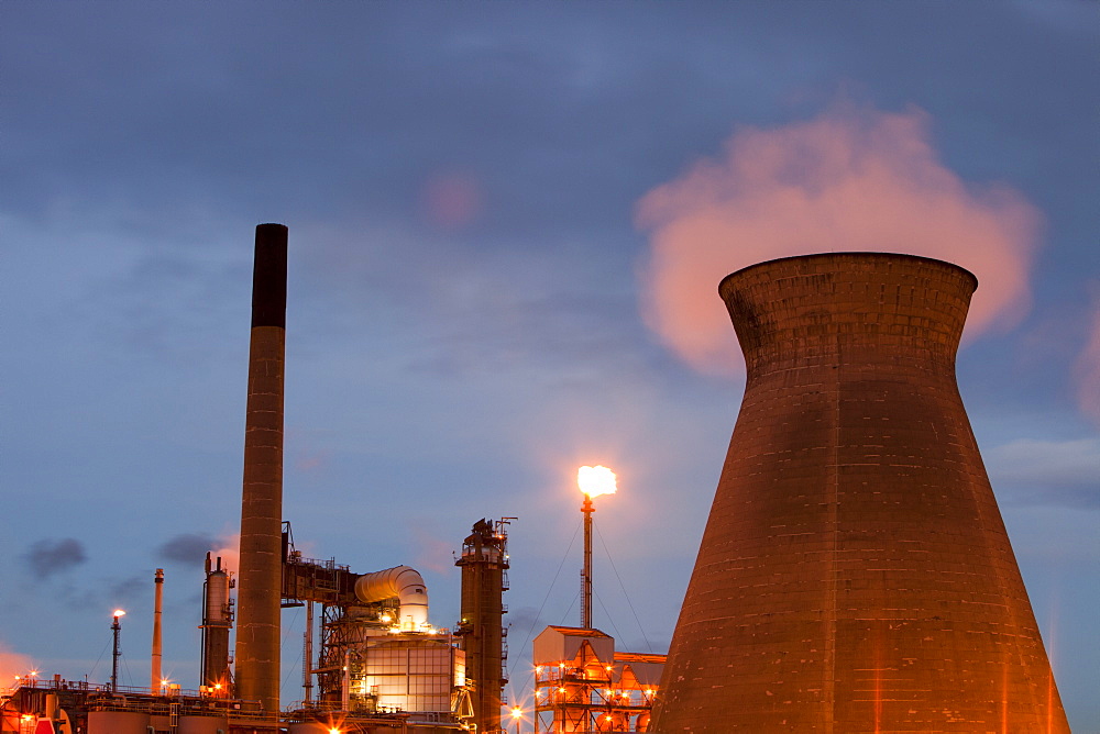 The Ineos oil refinery at Grangemouth in the Firth of Forth, Scotland, United Kingdom, Europe