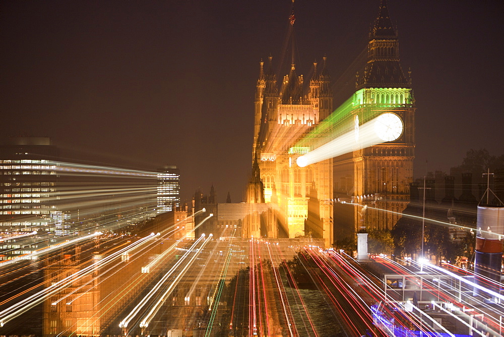 Big Ben and the Houses of Parliament at night, London, England, United Kingdom, Europe