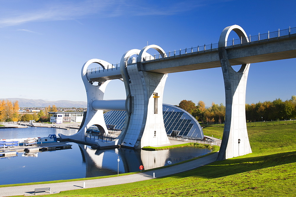 The Falkirk Wheel at Falkirk in Scotland, United Kingdom, Europe