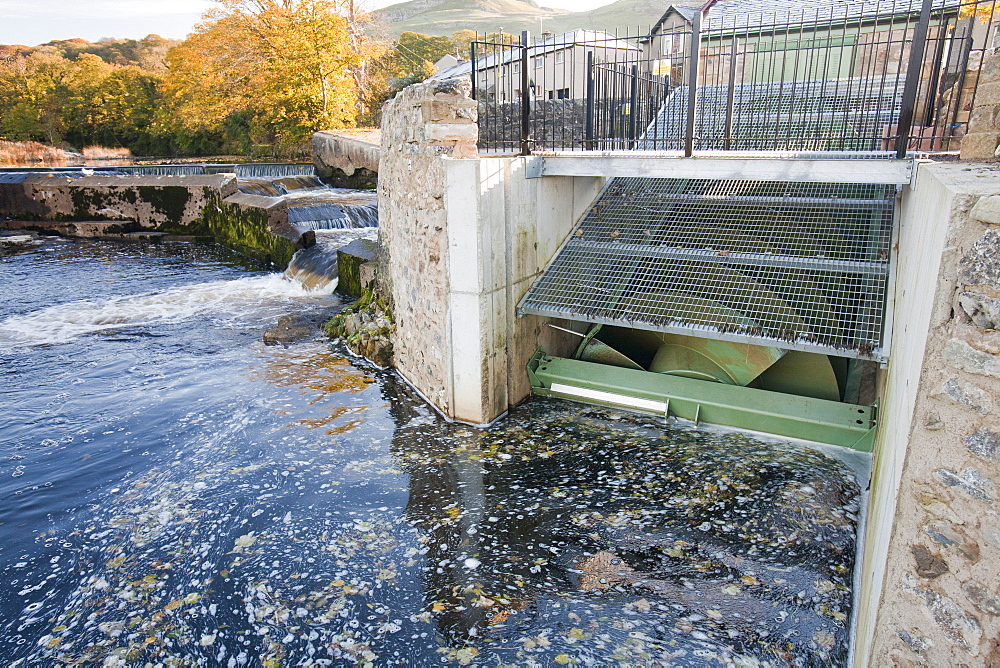 The Settle hydro scheme, a small scale hydro project owned by a community provident project that will generate 180,000 Kwh of green electricity per year, Yorkshire, England, United Kingdom, Europe