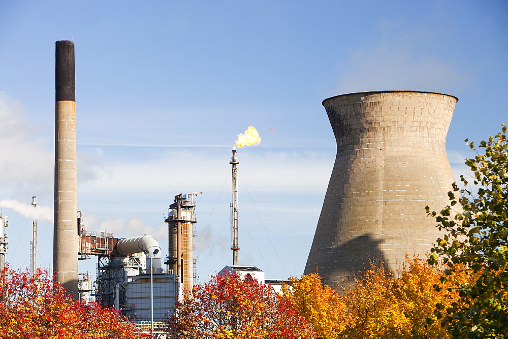 The Ineos oil refinery at Grangemouth in the Firth of Forth, Scotland, United Kingdom, Europe