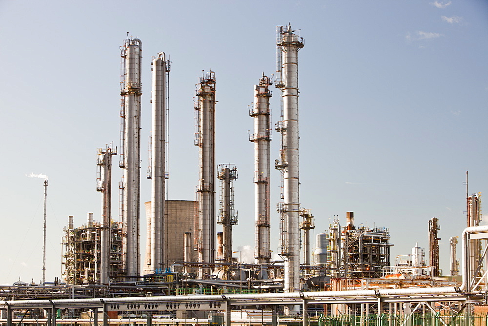 The Ineos oil refinery at Grangemouth in the Firth of Forth, Scotland, United Kingdom, Europe