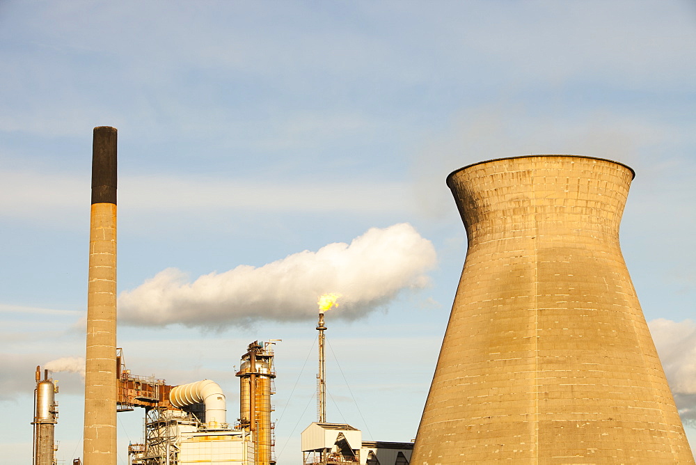 The Ineos oil refinery at Grangemouth in the Firth of Forth, Scotland, United Kingdom, Europe