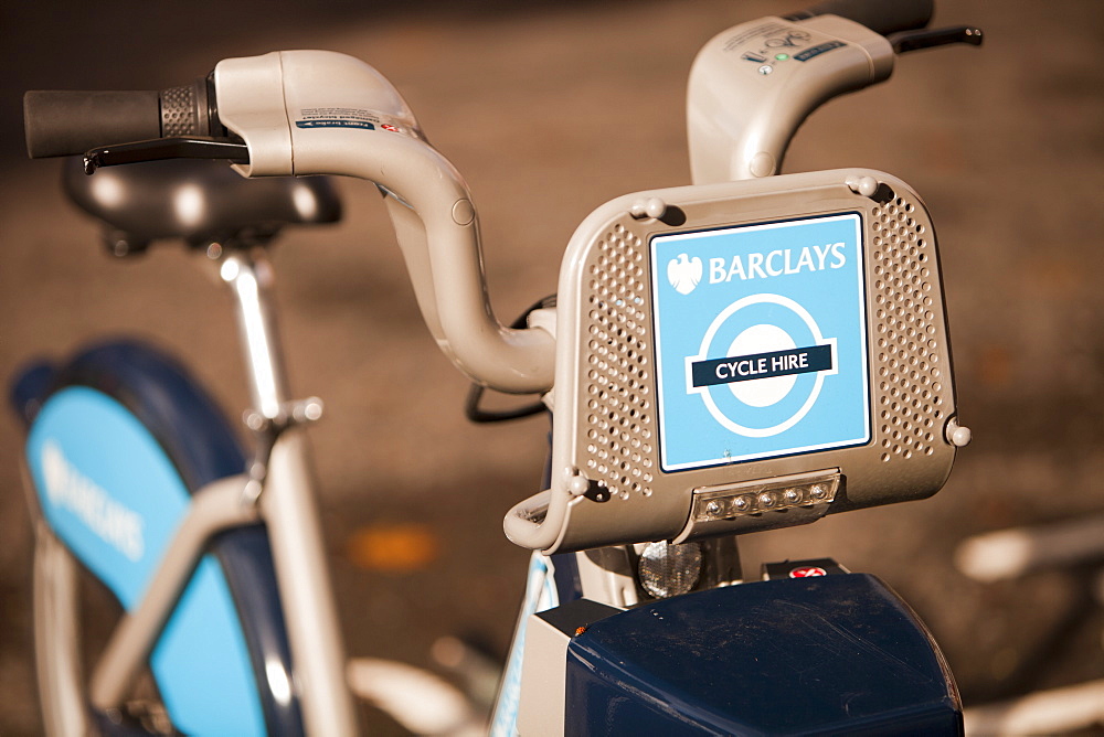 Barclays Cycle Hire scheme (Boris Bikes), part of a green initiative by Transport for London, London, England, United Kingdom, Europe