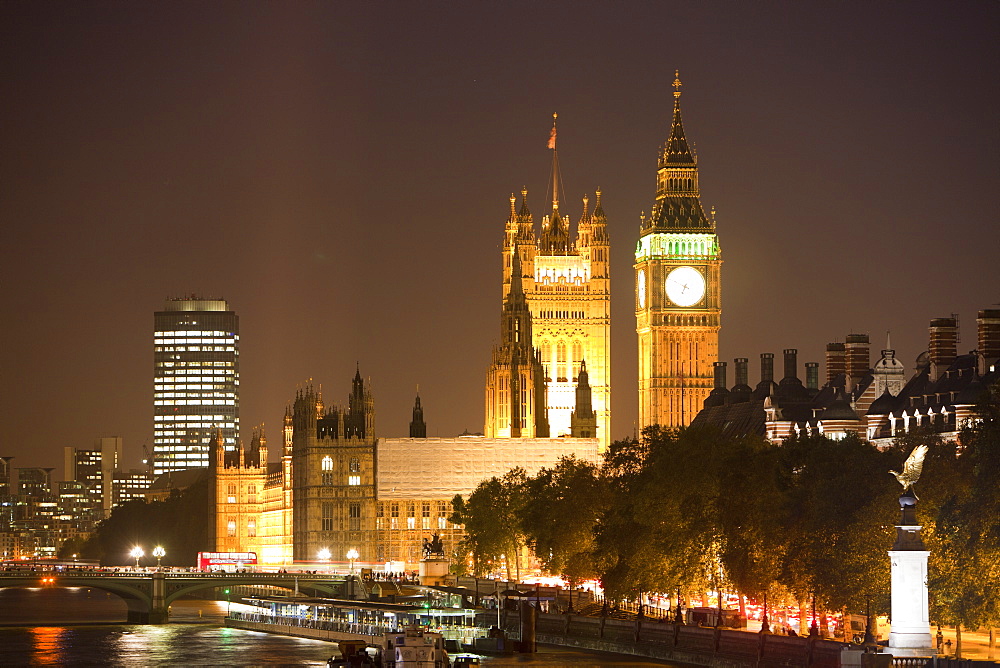 Big Ben and the Houses of Parliament at night, UNESCO World Heritage Site, Westminster, London, England, United Kingdom, Europe