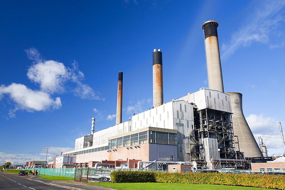 The Ineos oil refinery at Grangemouth in the Firth of Forth, Scotland, United Kingdom, Europe