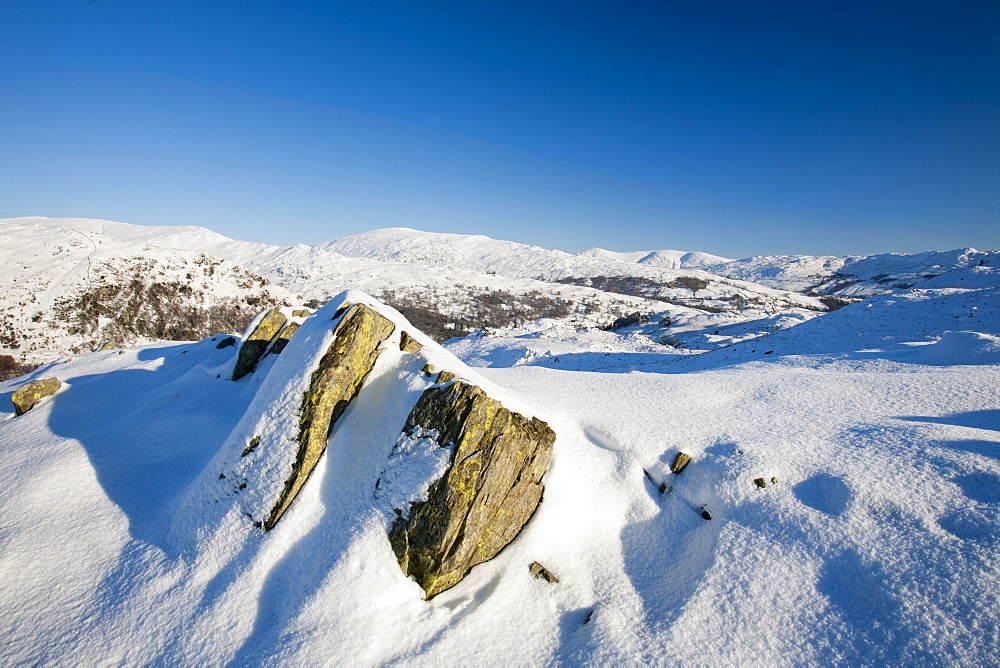 Loughrigg in winter weather, Lake District, Cumbria, England, United Kingdom, Europe