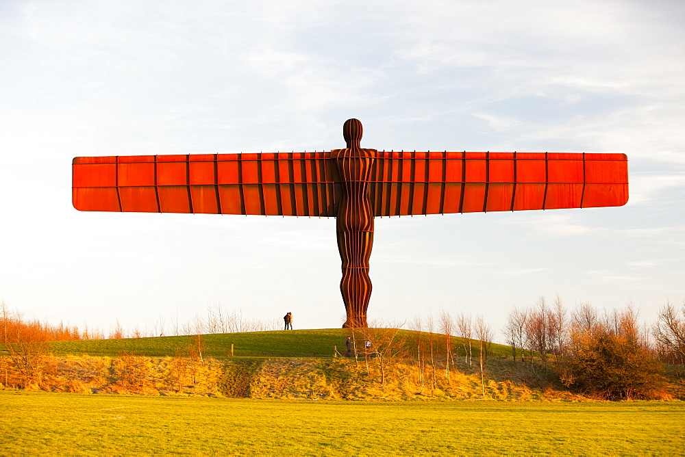 The Angel of the North, a massive steel sculpture above Gateshead by the artist Antony Gormley, Tyneside, England, United Kingdom, Europe