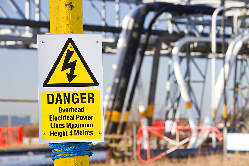 Pipelines to a petrochemical plant at Seal Sands on Teesside, North East, England, United Kingdom, Europe