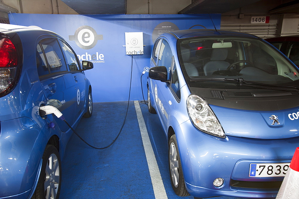 Electric cars for hire in Seville, Spain, Europe