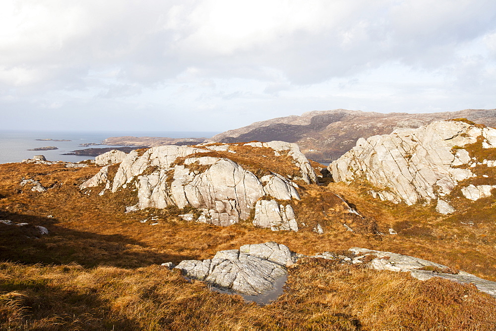 Rocky moorland on the north of the Isle of Raasay, Scotland, United Kingdom, Europe