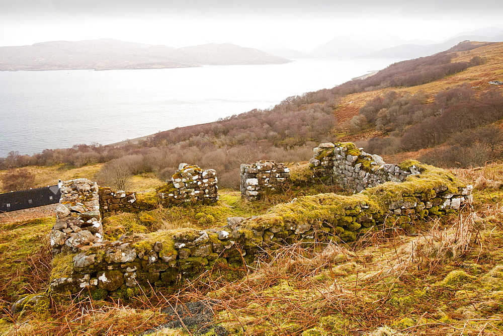 An old house left from the clearances at North Fearns on the Isle of Raasay, Scotland, United Kingdom, Europe