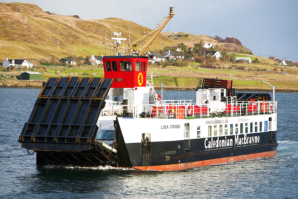 The Raasay ferry coming into Sconser on the Isle of Skye, Scotland, United Kingdom, Europe