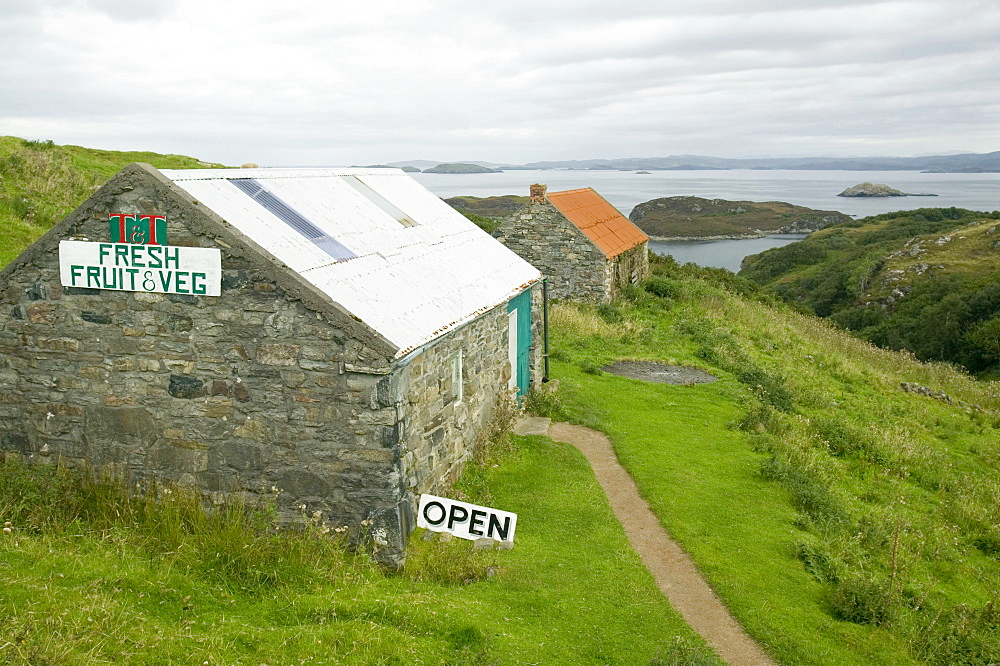 The village store at Drumbeg in Assynt, Sutherland, Highlands, Scotland United Kingdom, Europe