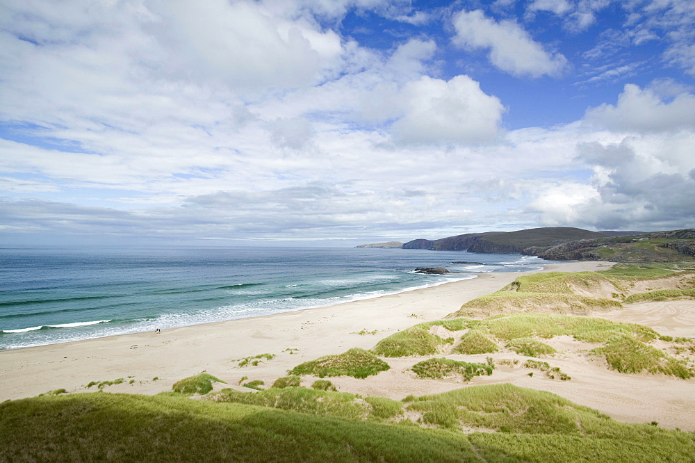 Sand dunes at the remote Sandwood Bay in Sutherland, Scotland, United Kingdom, Europe