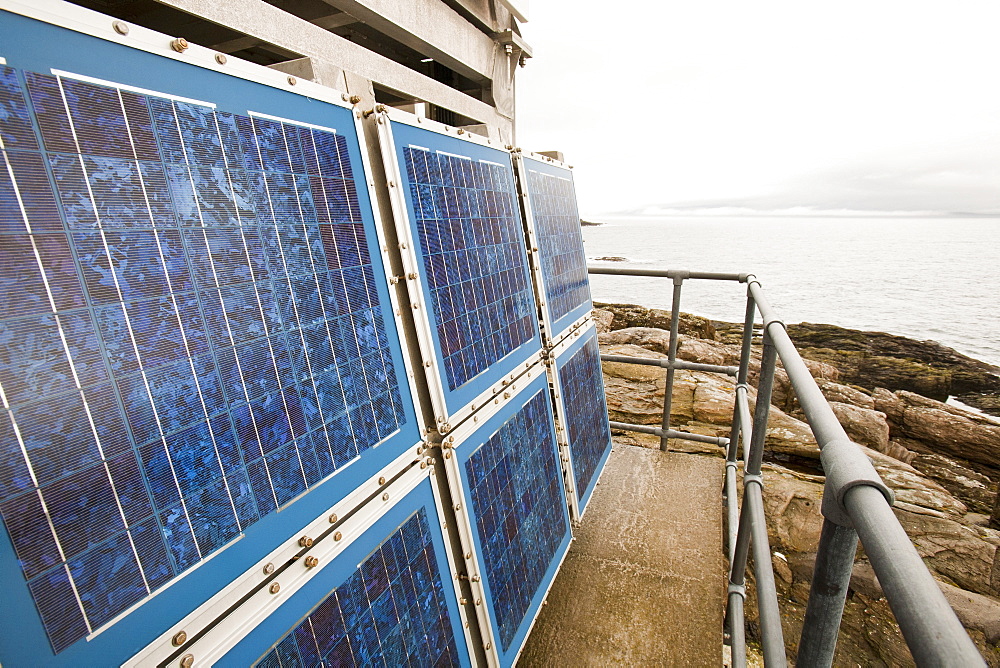 The Aird of Sleat lighthouse, powered by solar panels, Isle of Skye, Scotland, United Kingdom, Europe