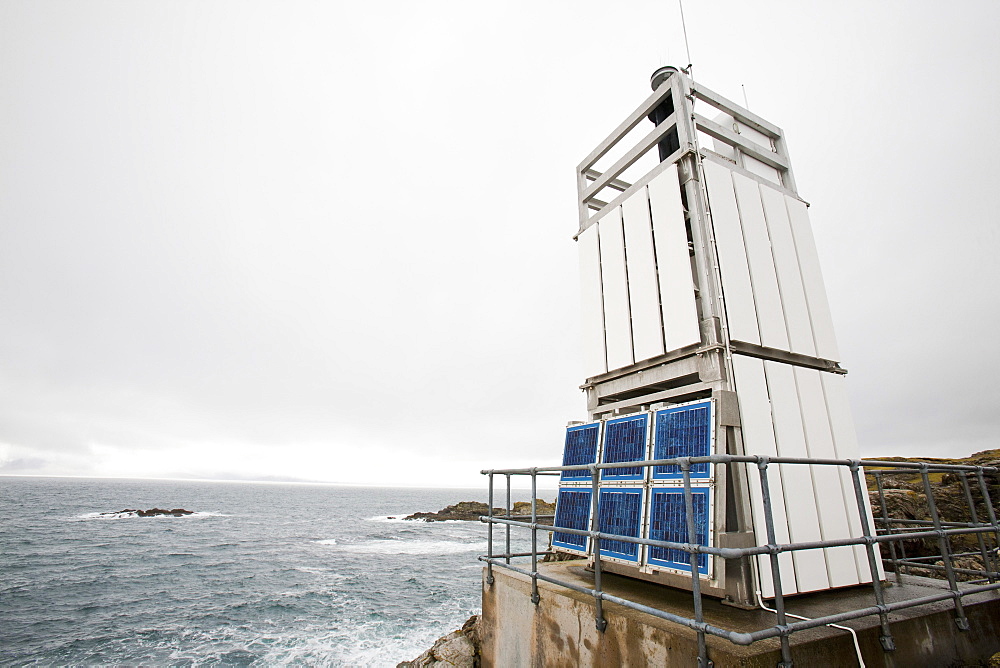 The Aird of Sleat lighthouse, powered by solar panels, Isle of Skye, Scotland, United Kingdom, Europe