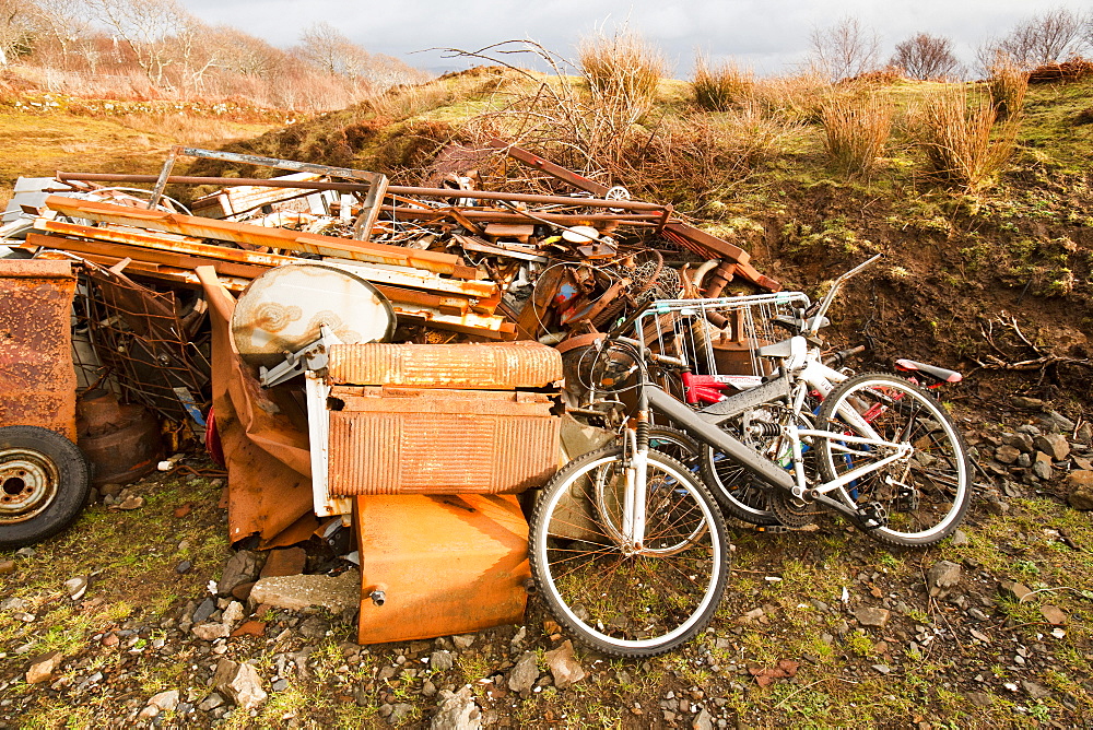 Scrap metal on the Aird of Sleat, Isle of Skye, Scotland, United Kingdom, Europe