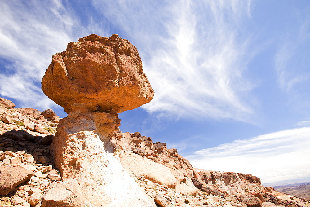 Eroded rock formations near Jebel Sirwa in the Anti Atlas mountains of Morocco, North Africa, Africa